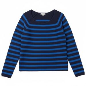Old Navy Women's Navy and Royal Blue Striped Sweater Holidays Winter